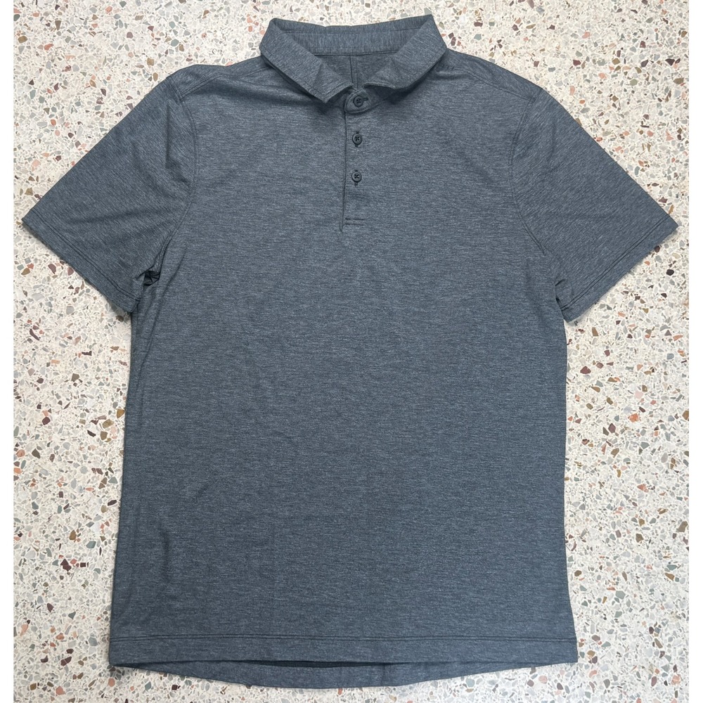 Lululemon‎ Men's Gray Short Sleeve Polo Shirt Size XL
